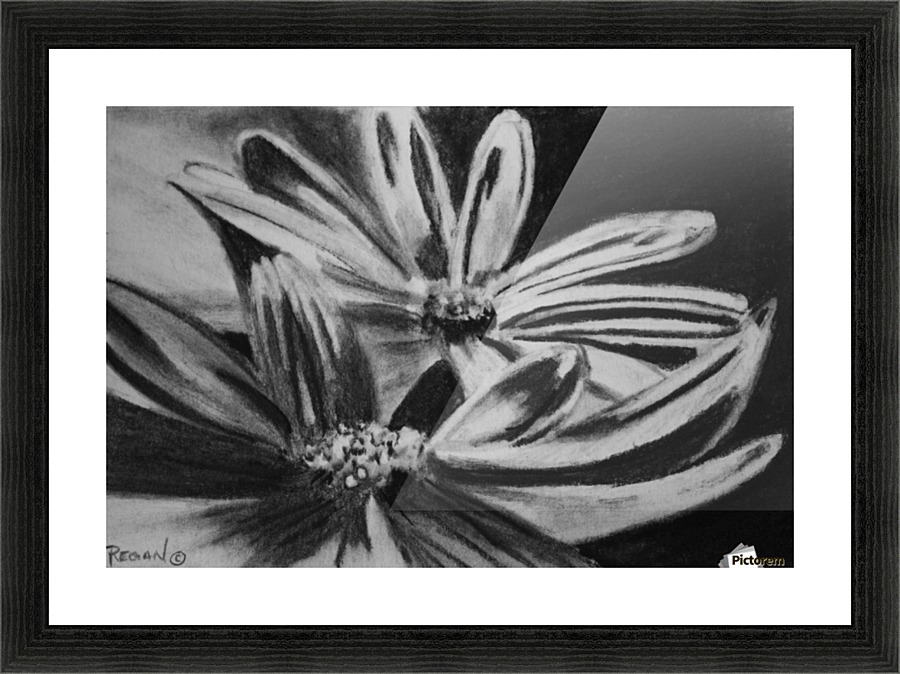 Two Flowers Picture Frame print