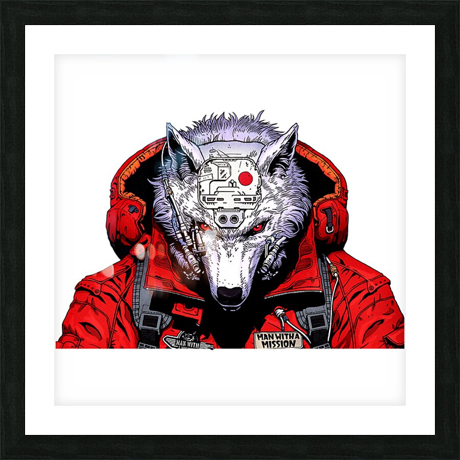 Wolf with mission Picture Frame print