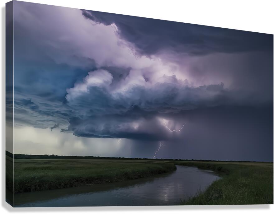 A dramatic scene featuring immense storm clouds l Canvas Print