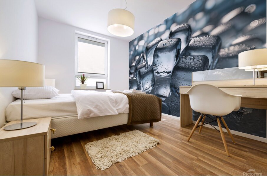 clear translucent ice cubes background 2 Mural print