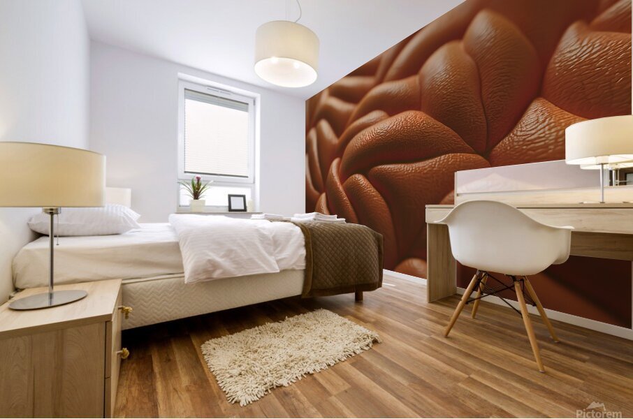 a textured orange surface Mural print