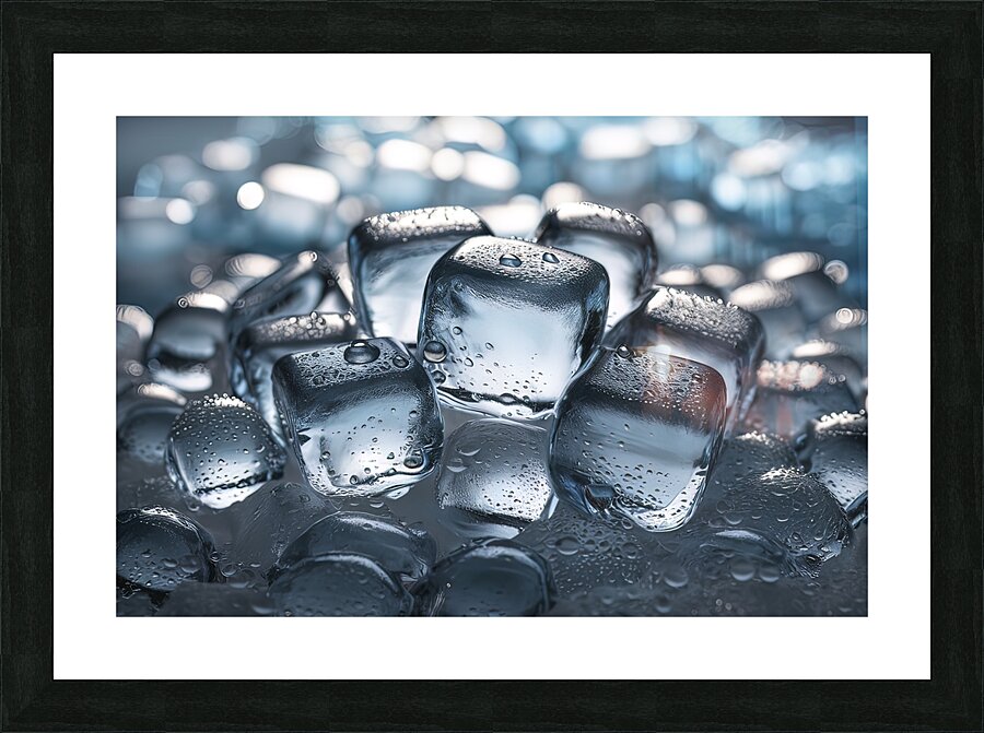 clear translucent ice cubes background 2 Picture Frame print