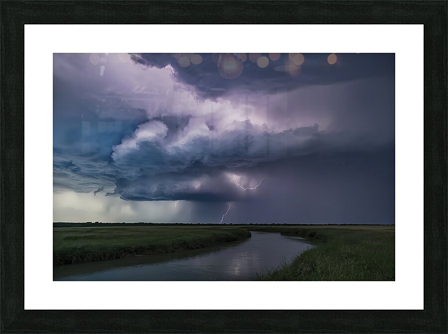 A dramatic scene featuring immense storm clouds l Picture Frame print