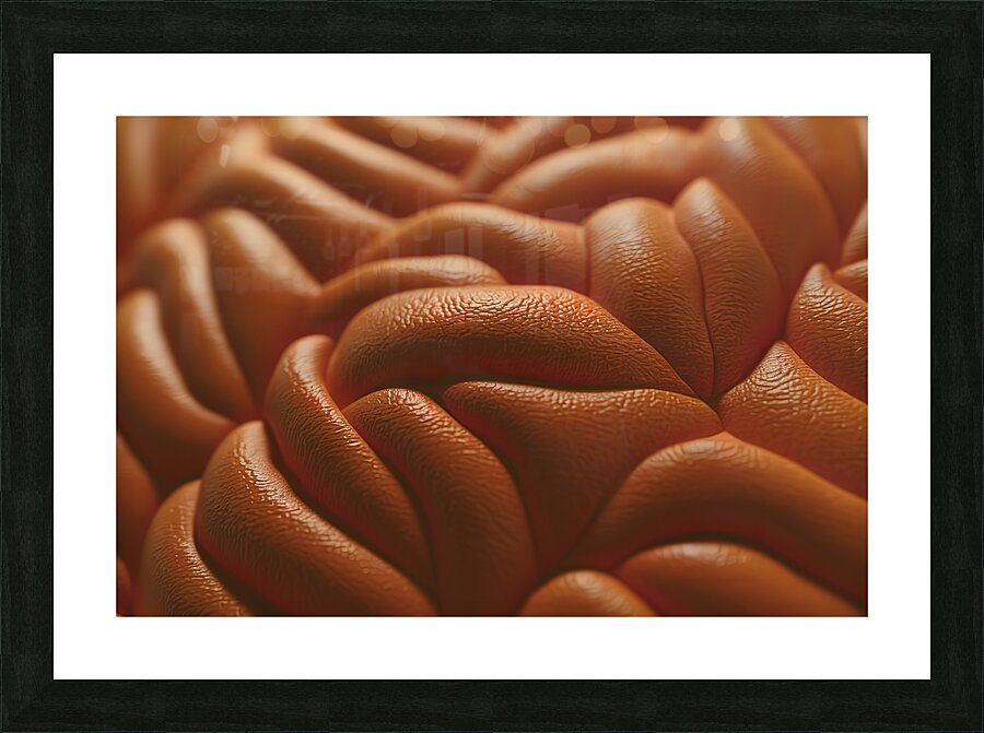 a textured orange surface Picture Frame print