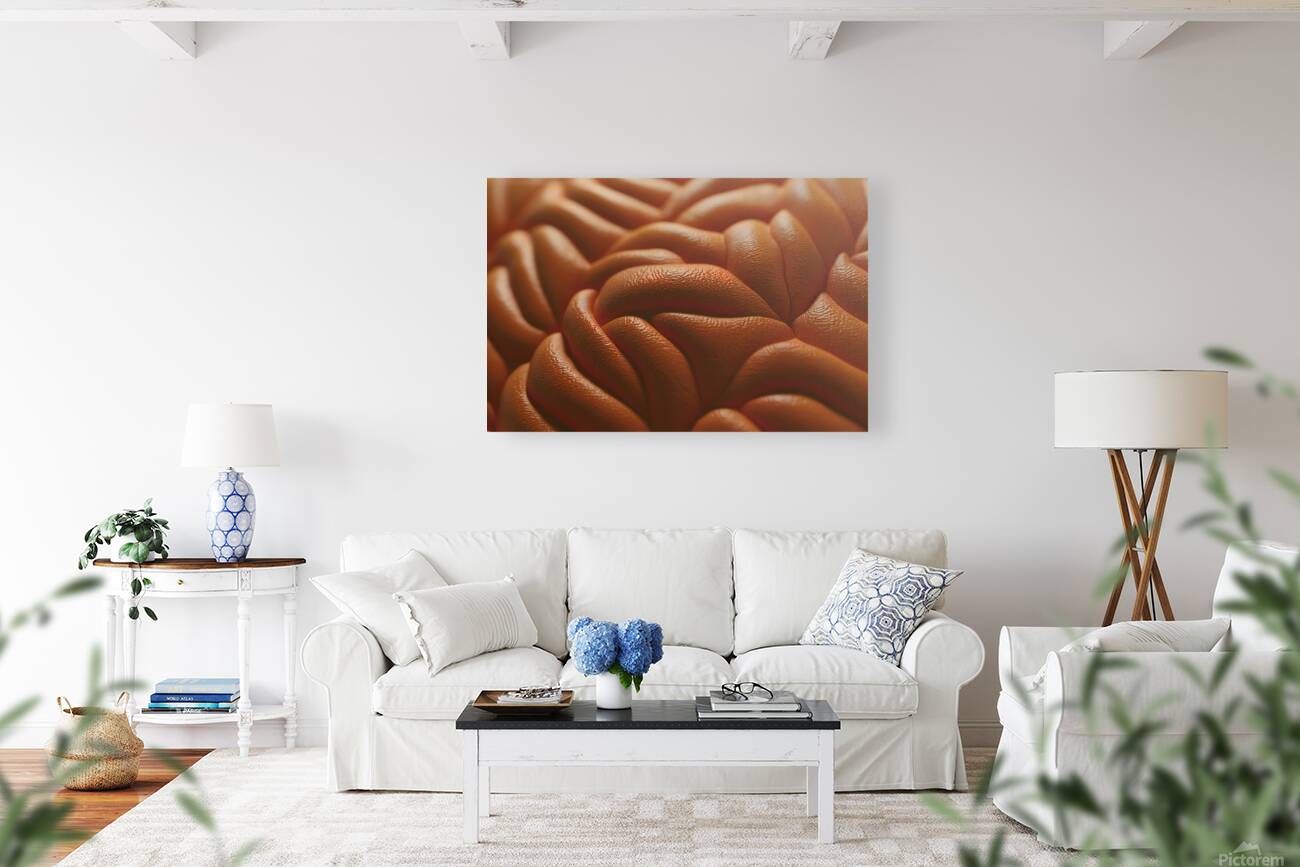 a textured orange surface Reproduction