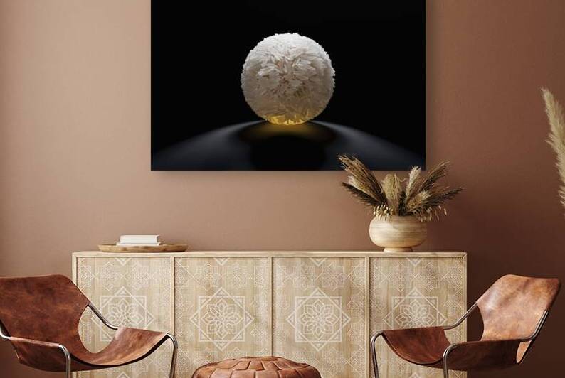 Concept abstract background with white rice.on bl by Stoica Lilian