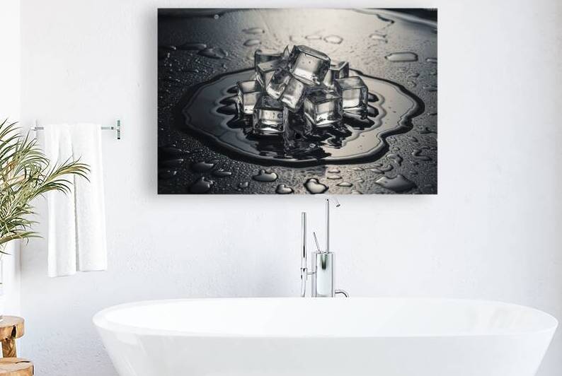 transparent ice cubes scattered across a polished by Stoica Lilian