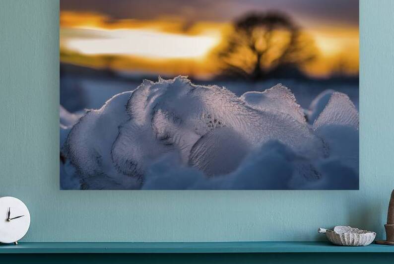 The texture of the snow on a frosty evening at su by Stoica Lilian