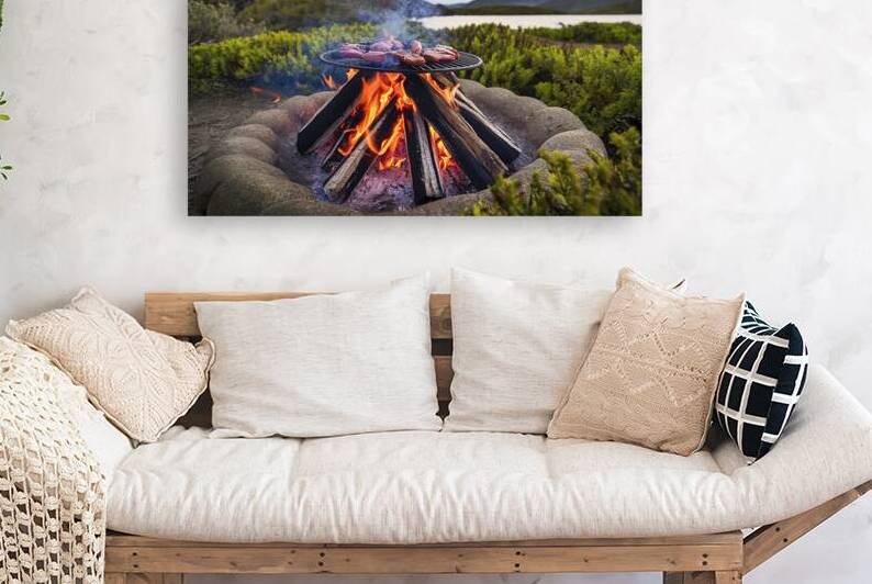 Wood burning in a grill in nature 2 by Stoica Lilian