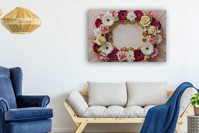 a golden frame surrounded by a diverse and vibran by Stoica Lilian