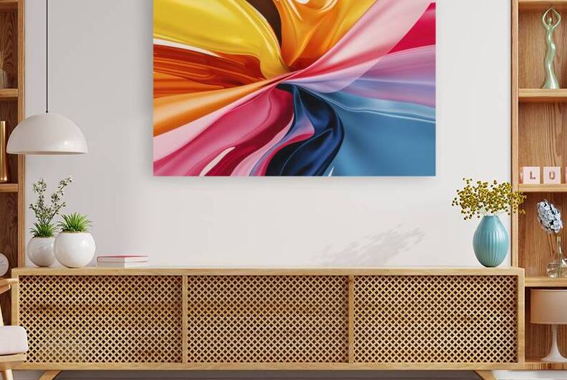 A striking abstract painting with a vibrant color by Stoica Lilian
