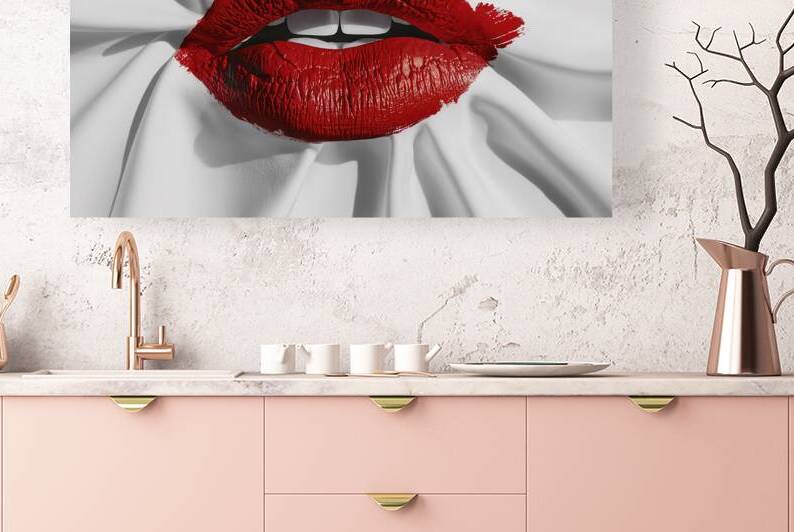 A stunning abstract painting of lipstick by Stoica Lilian