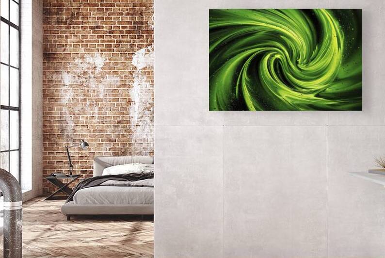 a vibrant green and yellow swirling color palette by Stoica Lilian