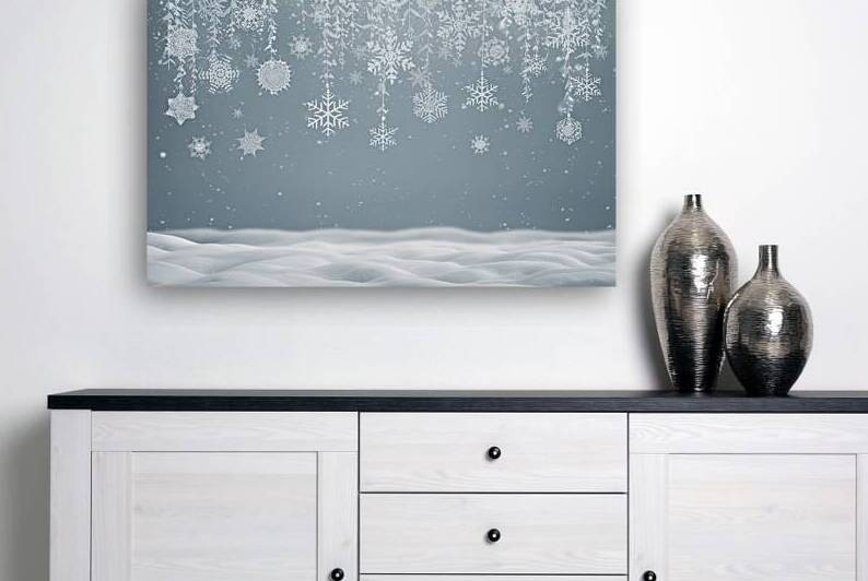 A tranquil winter scene where the sky is adorned by Stoica Lilian