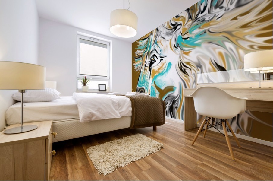 african lion Mural print