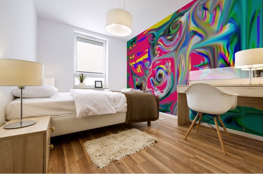 pop rhino Mural print