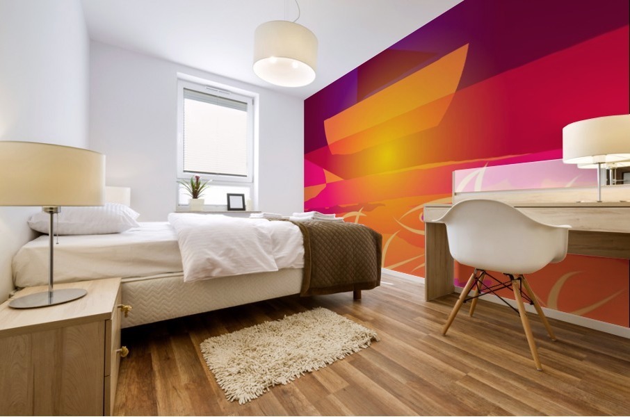 transparent sunset Mural print