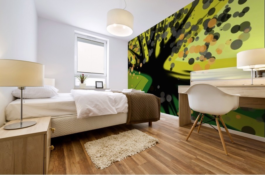falling leaves Mural print