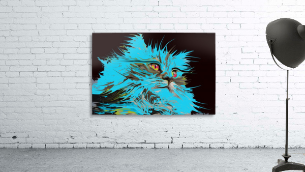 cat in turquoise Wall Preview