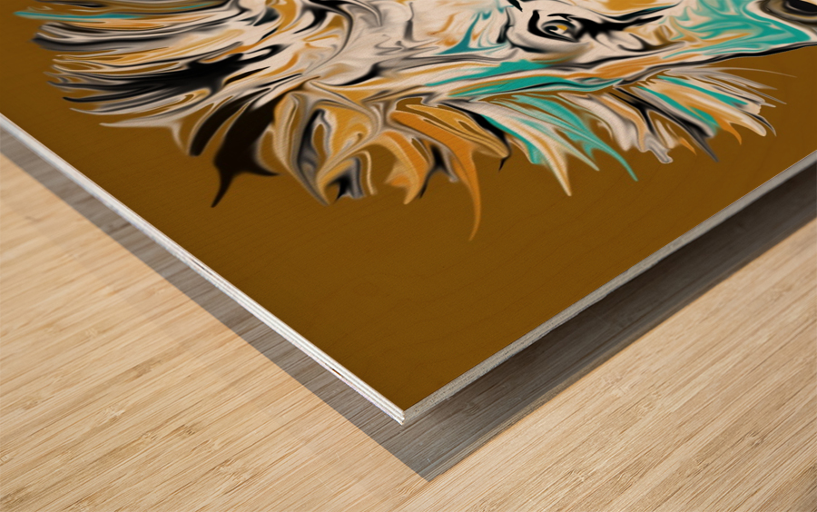 african lion Wood print