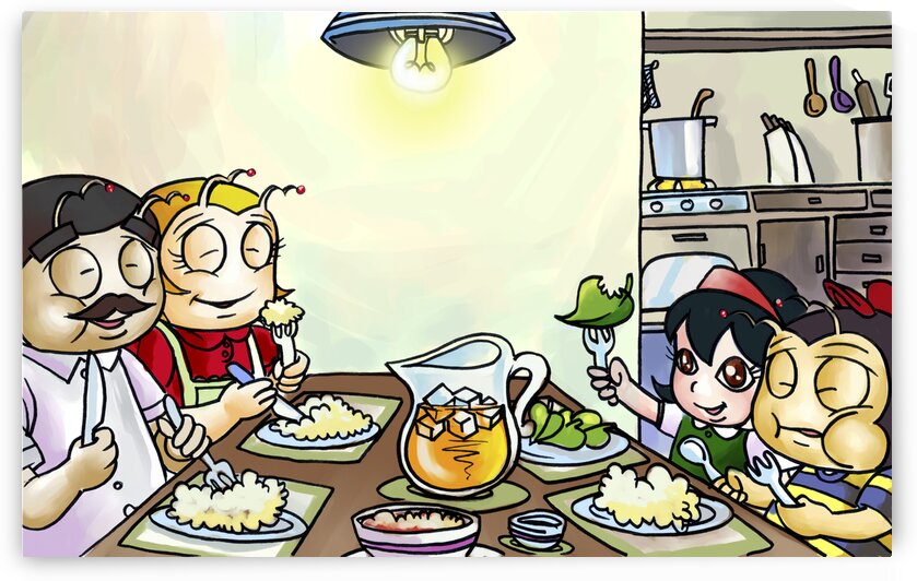 Dinner Time at the Bee House with the Family by Robert Stanek
