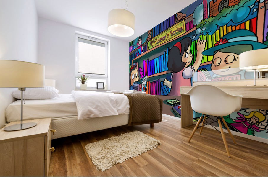 Library - Bugville Critters Mural print
