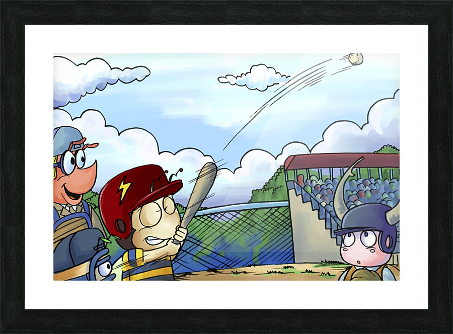Play Ball - Home Run Swing - Bugville Critters Picture Frame print