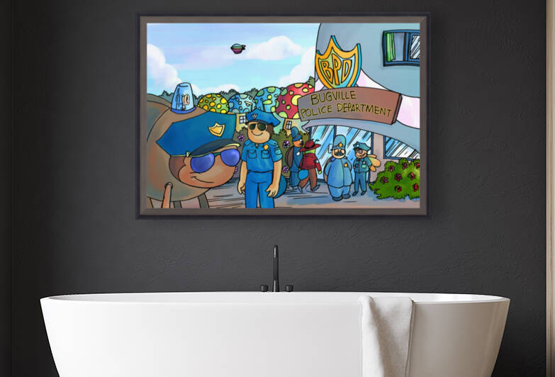 At the Police Department - Places in Bugville Collection 3 of 4 by Robert Stanek
