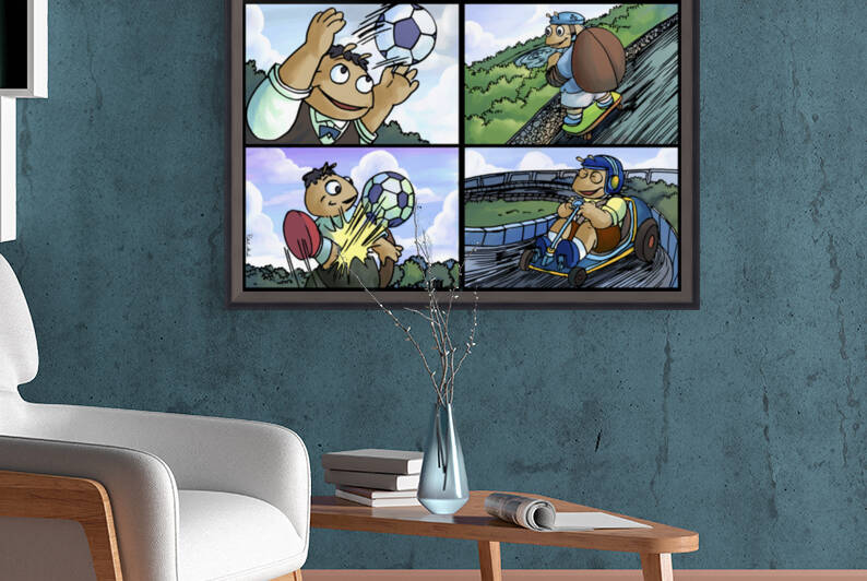 Barry the Beetle in Action   4 panel Favorites for Kids Room and Nursery   Bugville Critters by Robert Stanek