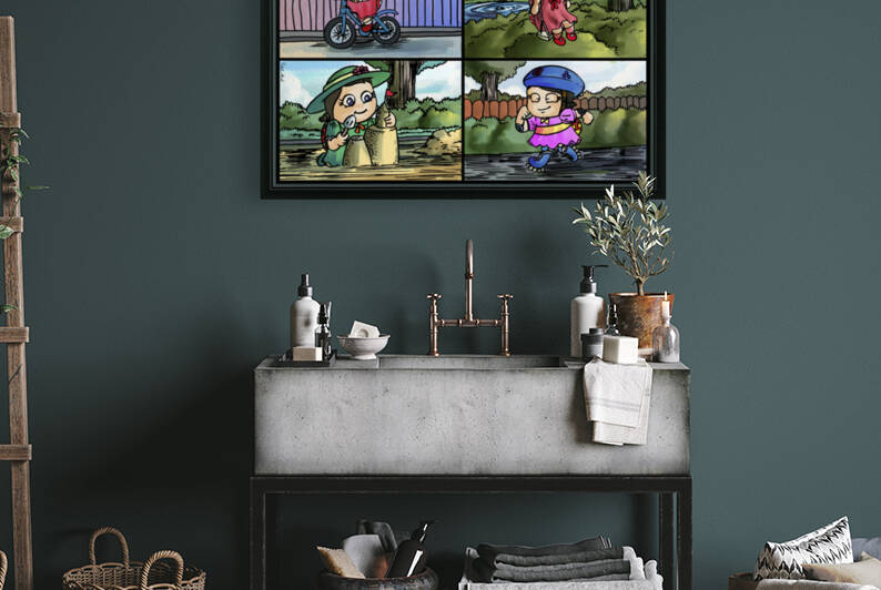 Lass the Ladybug in Action   4 panel Favorites for Kids Room and Nursery   Bugville Critters by Robert Stanek