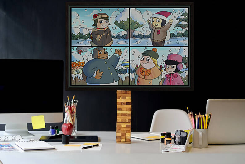 Winter Wonderland Fun   Playing in the Snow   4 panel Favorites for Kids Room and Nursery   Bugville Critters by Robert Stanek