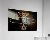 gold guy in space Acrylic Print