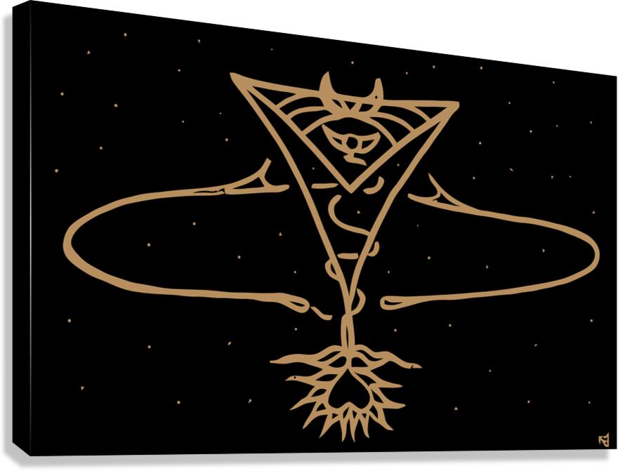 gold guy in space Canvas Print