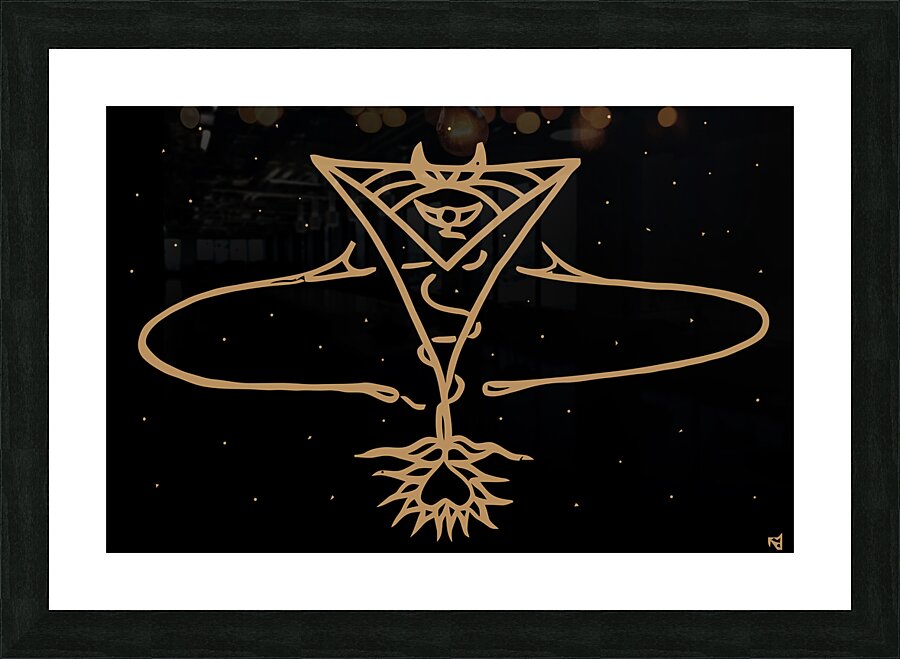gold guy in space Picture Frame print