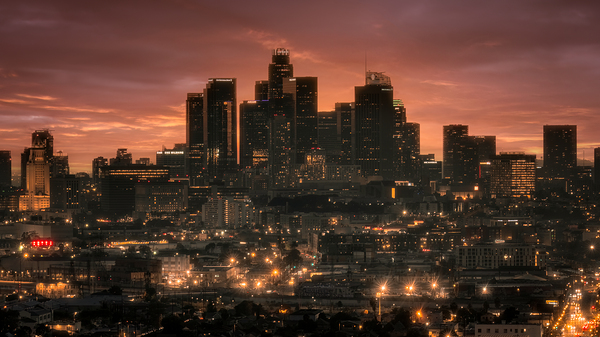 D.T.L.A. Skyline | Los Angeles Architecture and Sunset Colors Digital Download