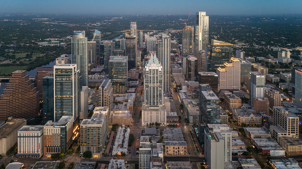 Austin Downtown Skyline | Sunrise Cityscape from Above Digital Download