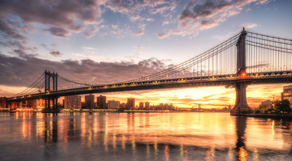 Golden hour at Manhattan Bridge Téléchargement Numérique