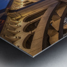 Calgary Skyline Wall Art | Riverbank and Urban Glow at Dusk Metal print