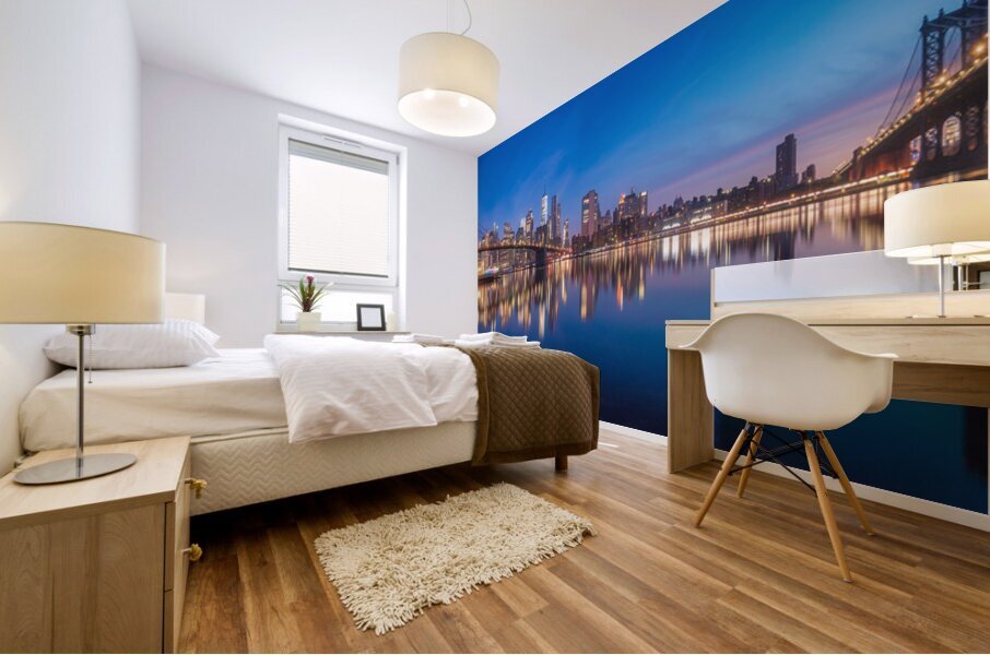 Brooklyn and Manhattan Bridges | New York City Panorama Wall Art Mural print