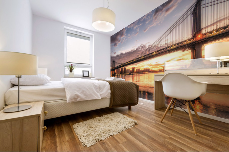 Golden hour at Manhattan Bridge Impression murale