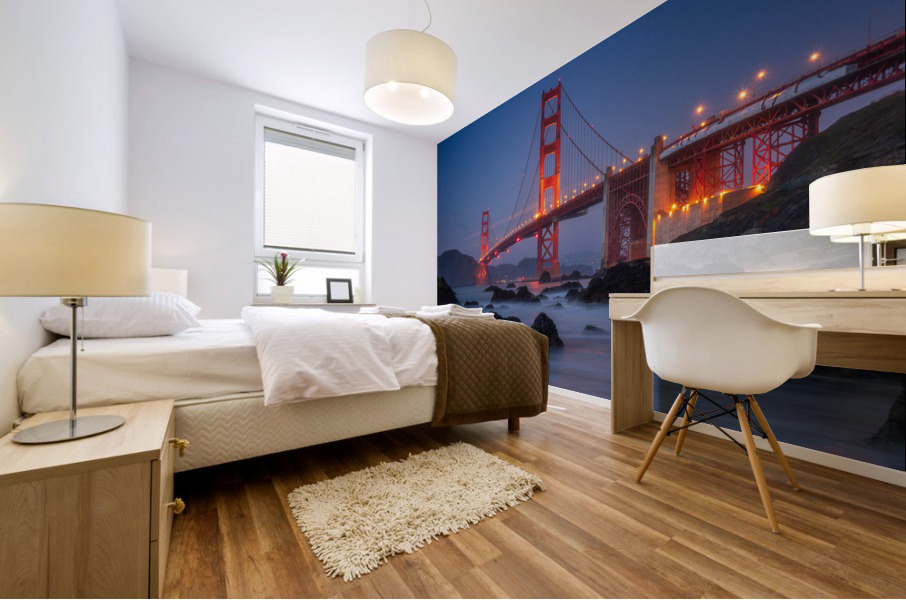 Red & Blue Golden Gate Bridge Mural print