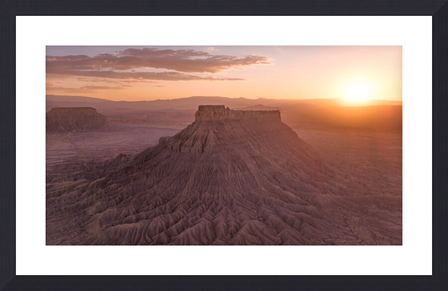 Factory Butte Utah | Sunset Aerial Photo  Picture Frame print