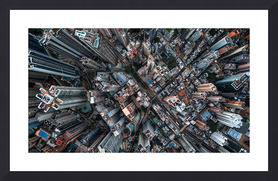 Metropolis 2024 | Aerial Grid of Hong Kong Central Picture Frame print