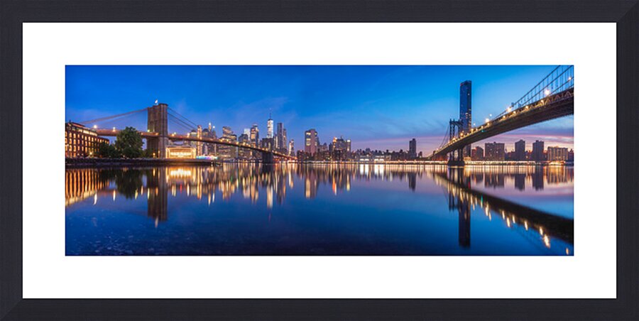 Brooklyn and Manhattan Bridges | New York City Panorama Wall Art Picture Frame print