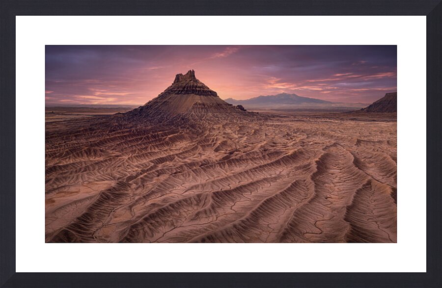 Sunset at Factory Butte | Utah Desert Scenery Wall Art Picture Frame print