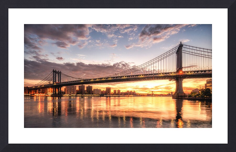Golden hour at Manhattan Bridge Impression et Cadre photo