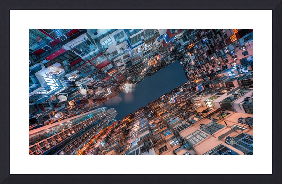 Urban Geometry | Hong Kong Night Photo Impression et Cadre photo