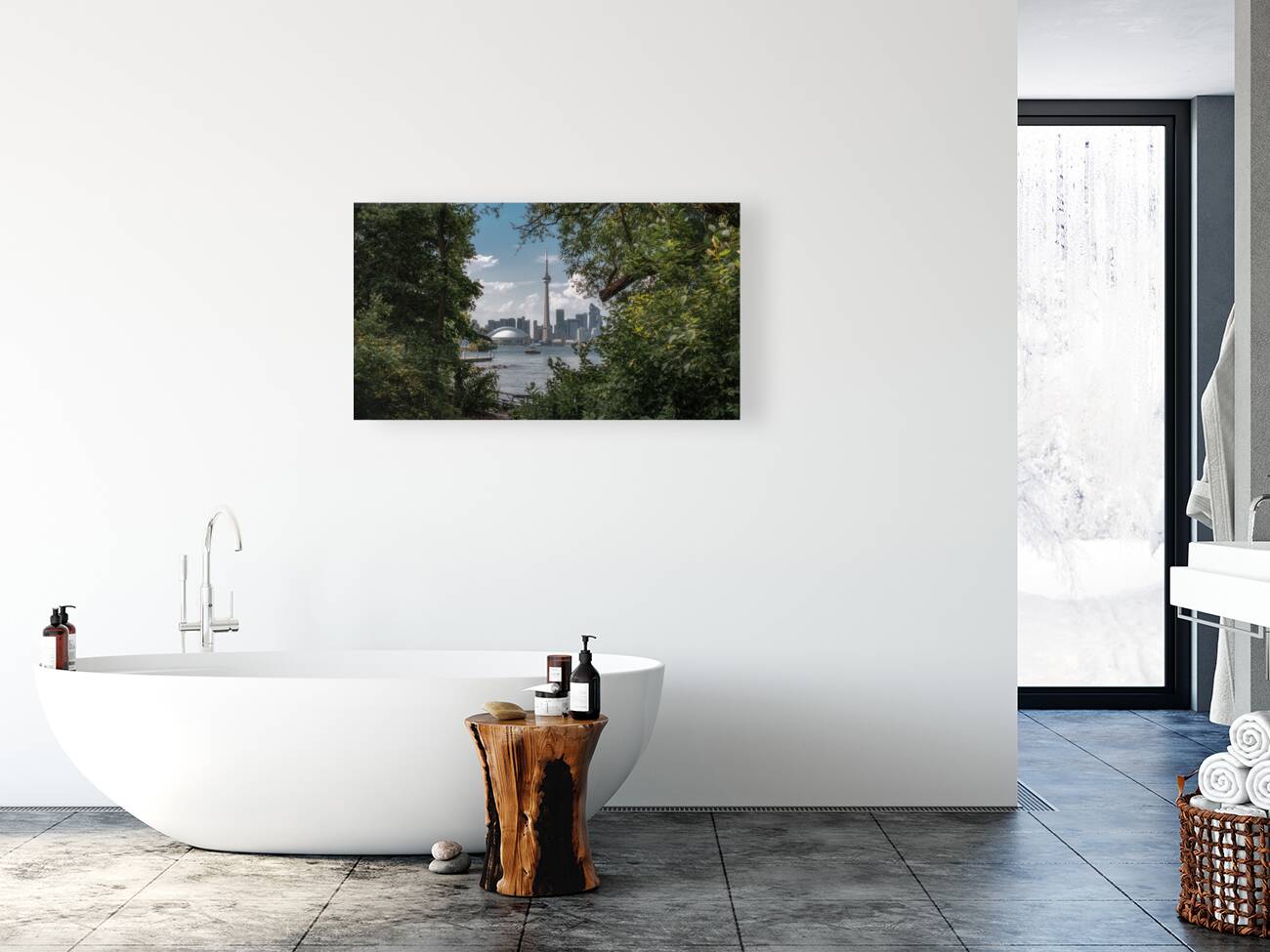 Urban Nature | Toronto Cityscape Through Green Foliage Reproduction