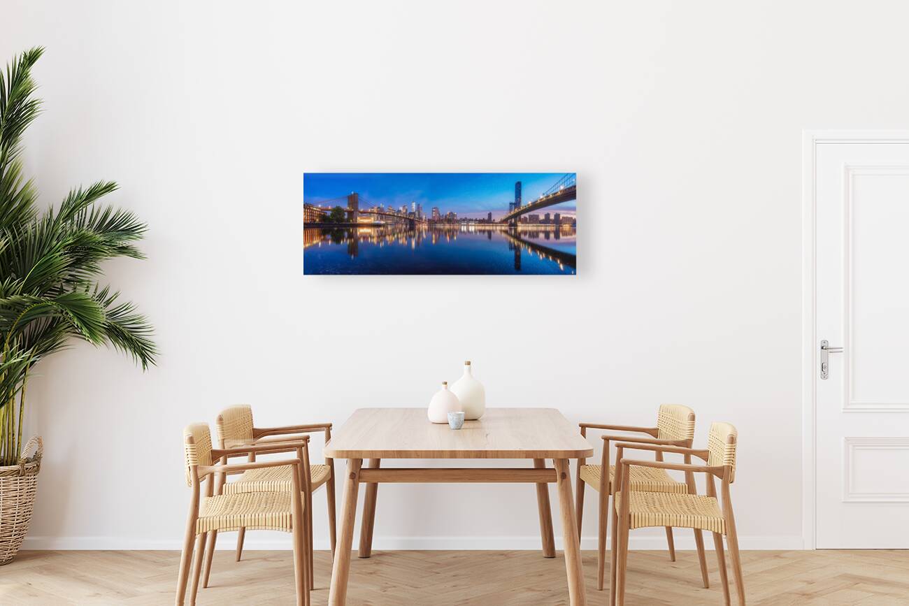 Brooklyn and Manhattan Bridges | New York City Panorama Wall Art Reproduction