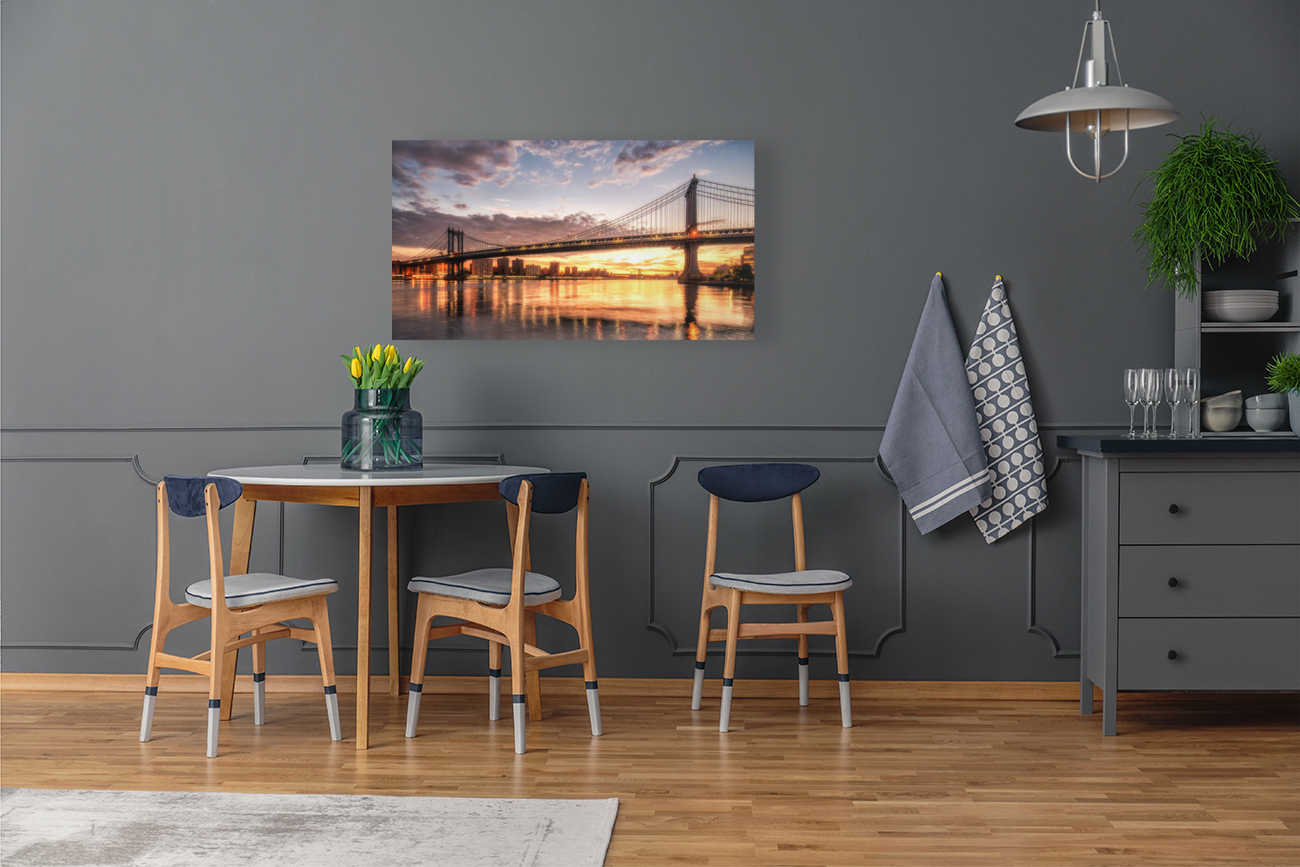 Golden hour at Manhattan Bridge Reproduction